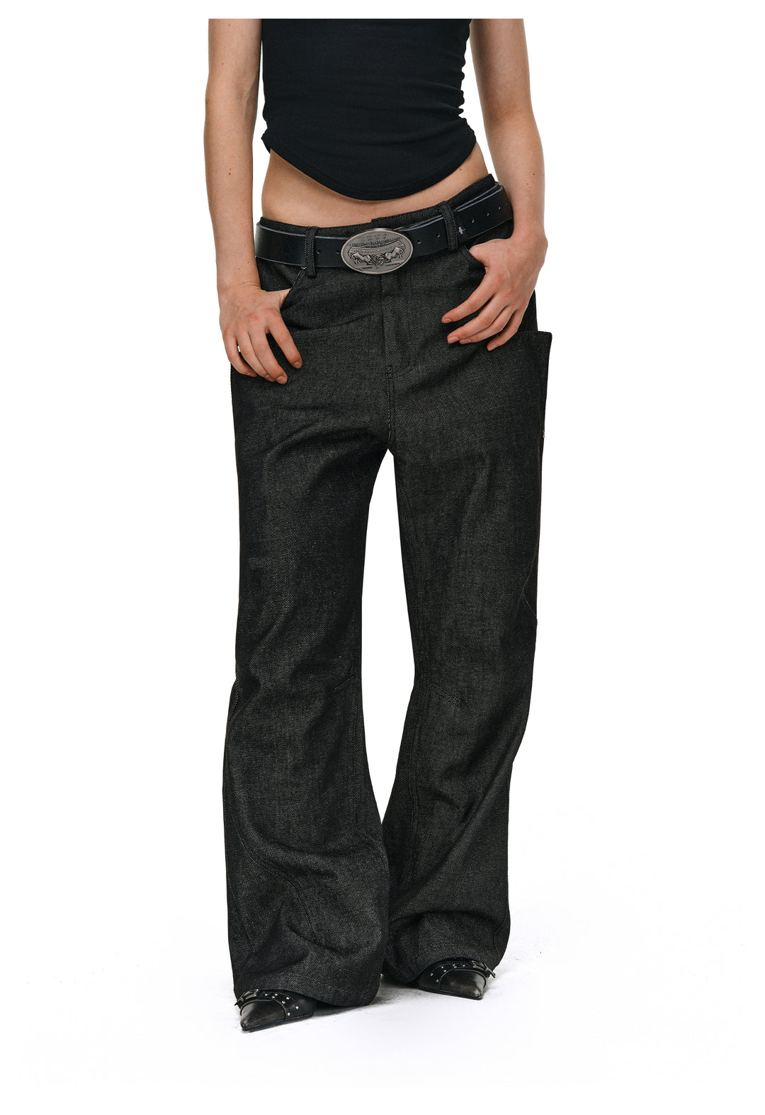 ANTIDOTE Studded Slash Pocket 3D Cut Jeans | Face 3 Face