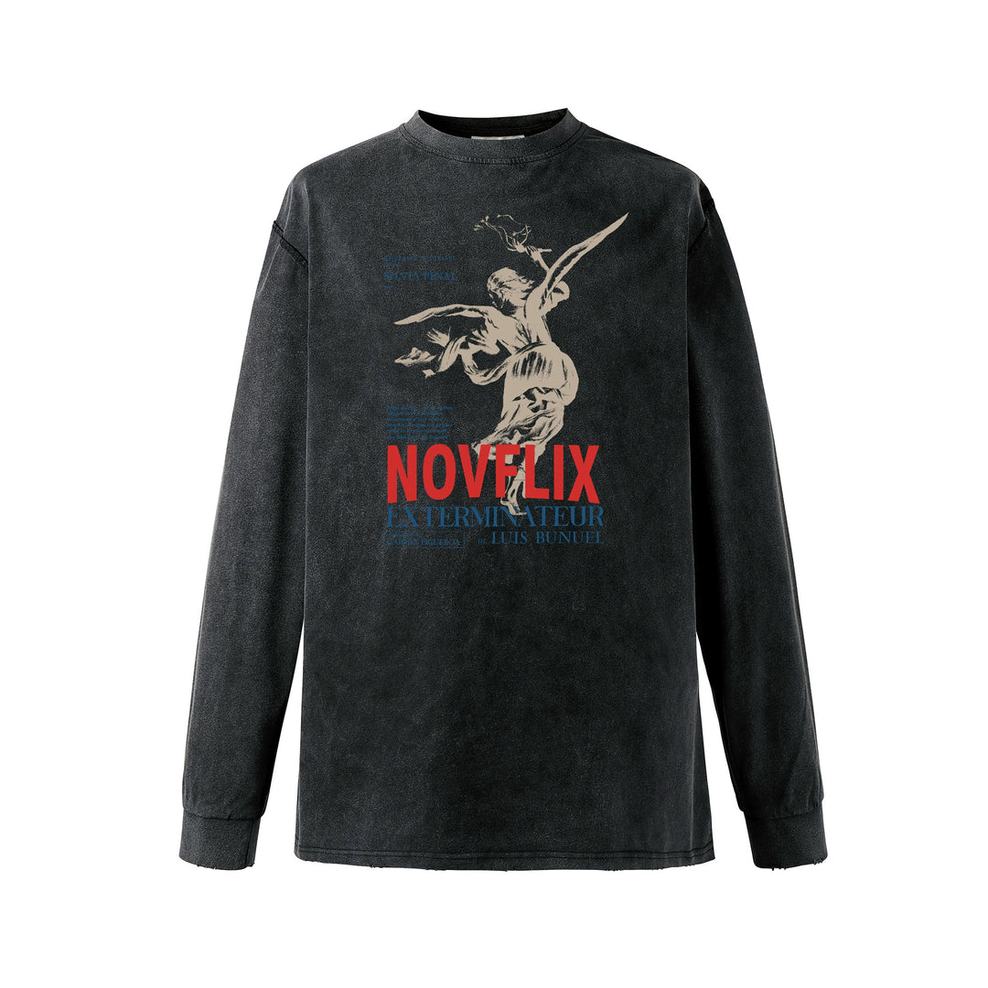 NOVACAM Archangel Vintage Washed Backstitch Long Sleeve Tee | Face 3 Face