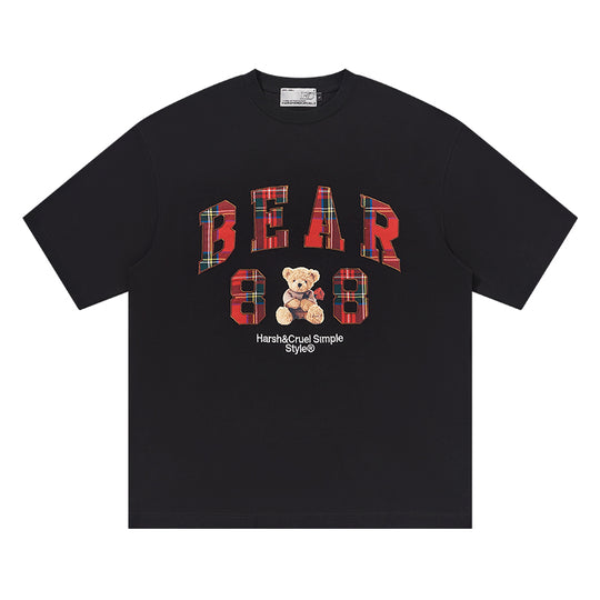 Harsh and Cruel Plaid Print Teddy Bear Tee