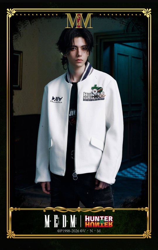 MEDM × HUNTER×HUNTER Logo Embroidered Badge Tweed Jacket