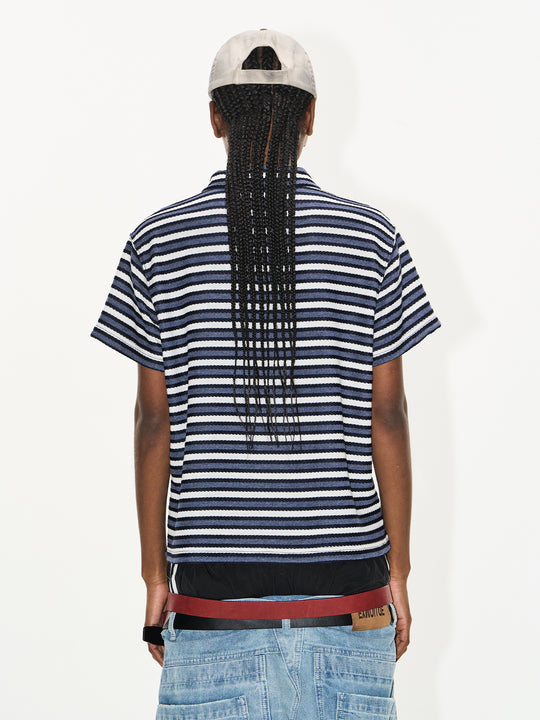 BLIND NO PLAN Striped Embroidered Polo | Face 3 Face