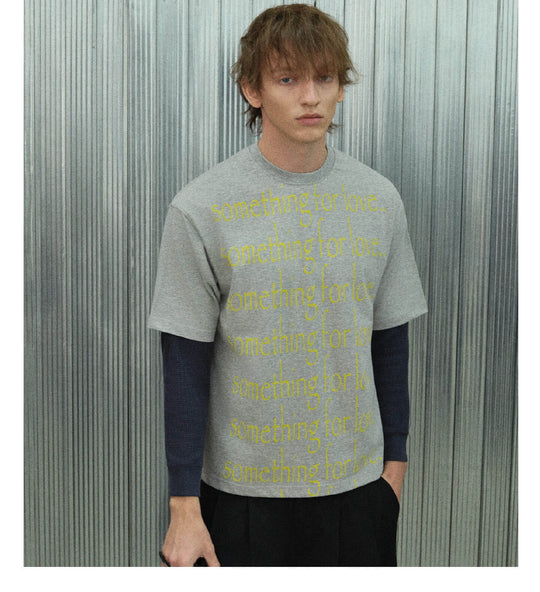 S45 All Over Slogan Print Short Sleeve Tee