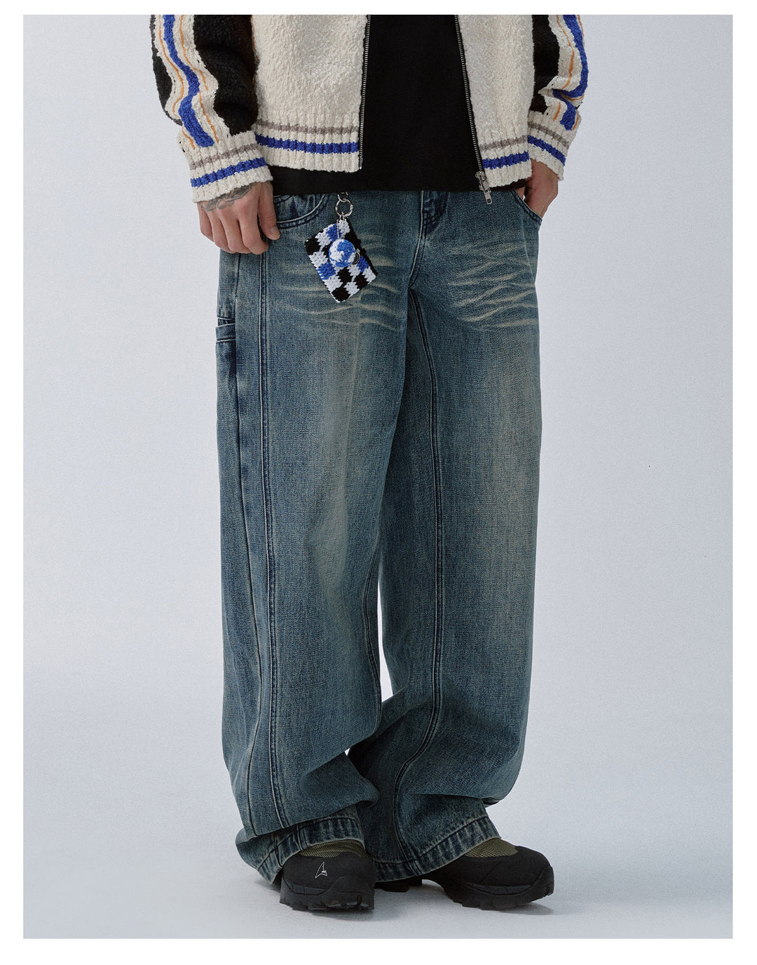 F2CE Washed Double Waist Layer Jeans | Face 3 Face