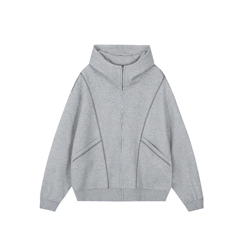 Achock Heavyweight Piping Zip Up Hooded Jacket | Face 3 Face