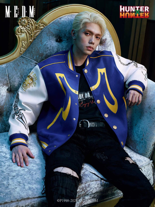 MEDM × HUNTER×HUNTER Kurapika PU Leather Varsity Jacket