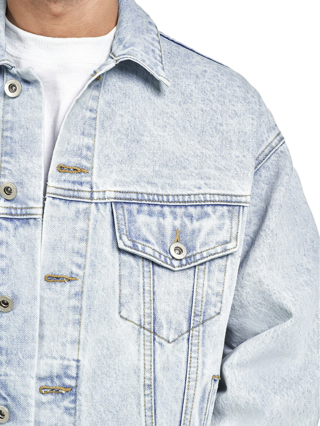 F3F Select Heavily Washed Light Blue Denim Jacket | Face 3 Face