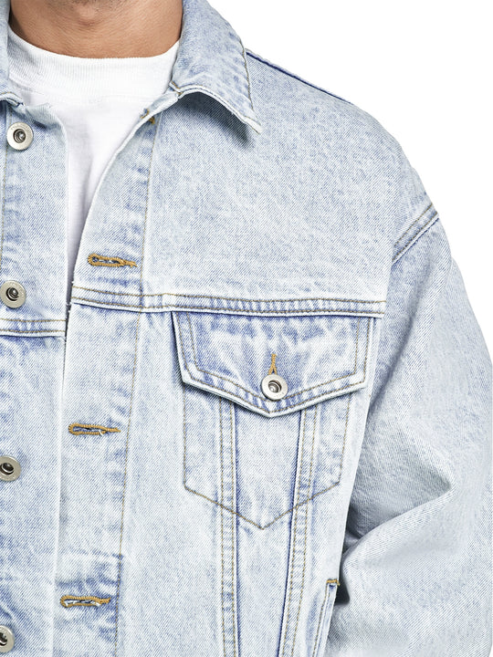 F3F Select Heavily Washed Light Blue Denim Jacket | Face 3 Face