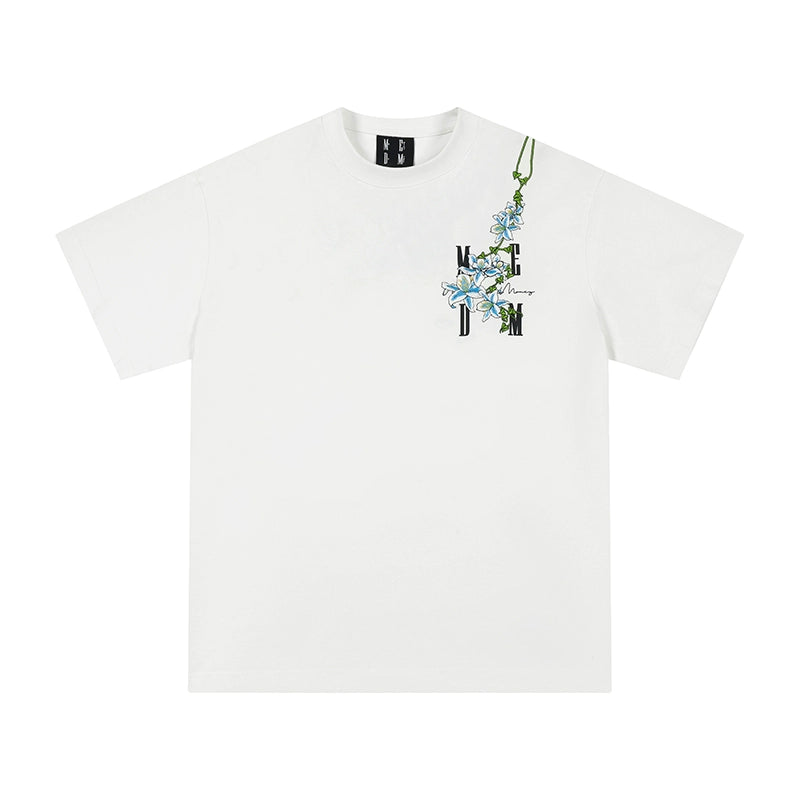 MEDM Vine Flower Embroidered Logo Tee | Face 3 Face