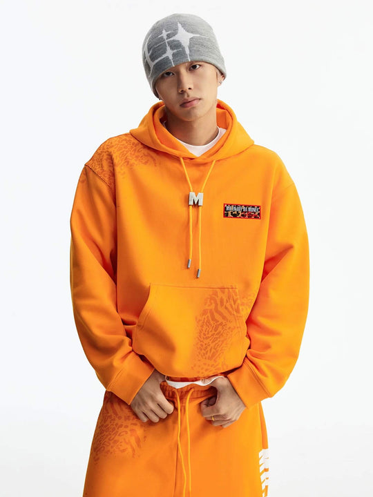 MEDM Leopard Print M Buckle Drawstring Hoodie | Face 3 Face