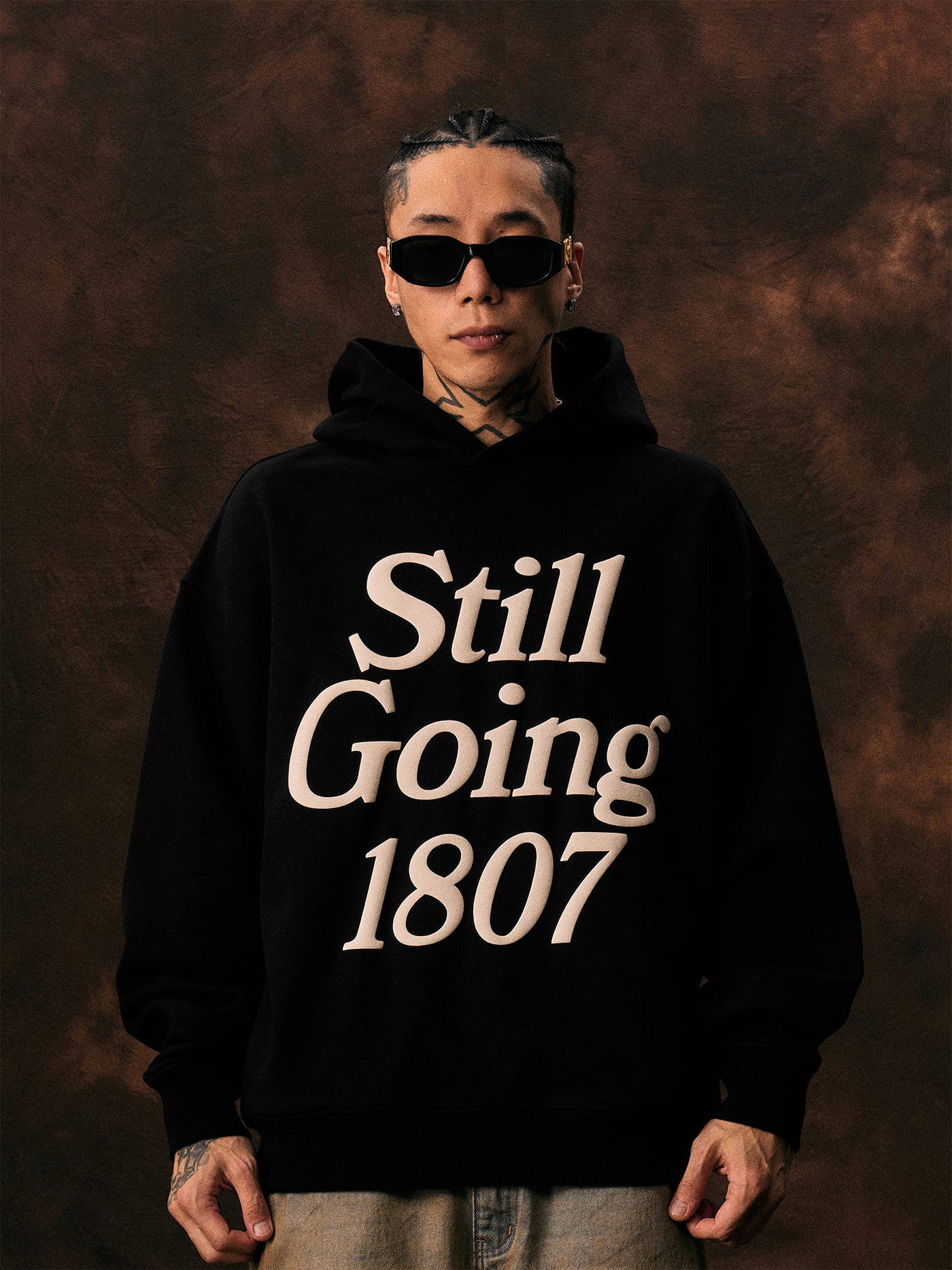 1807 STILL GOING Foam Print Hoodie | Face 3 Face