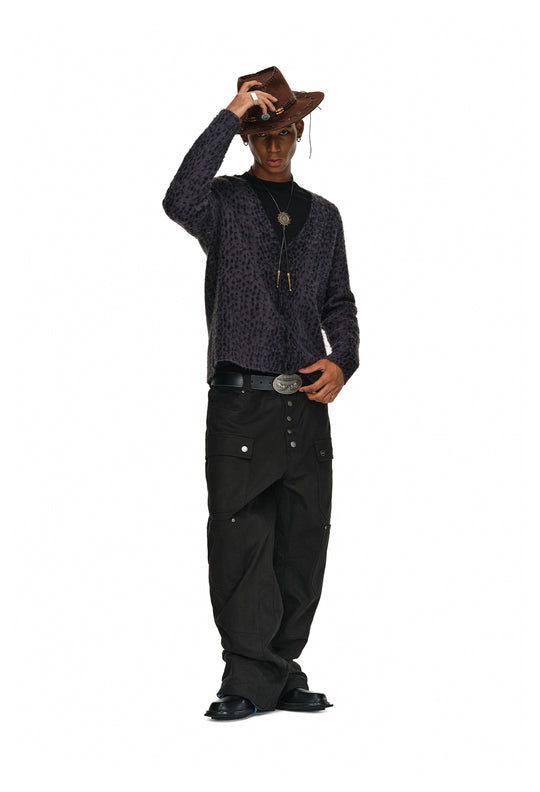 ANTIDOTE Dark Leopard Brushed Knit Cardigan | Face 3 Face