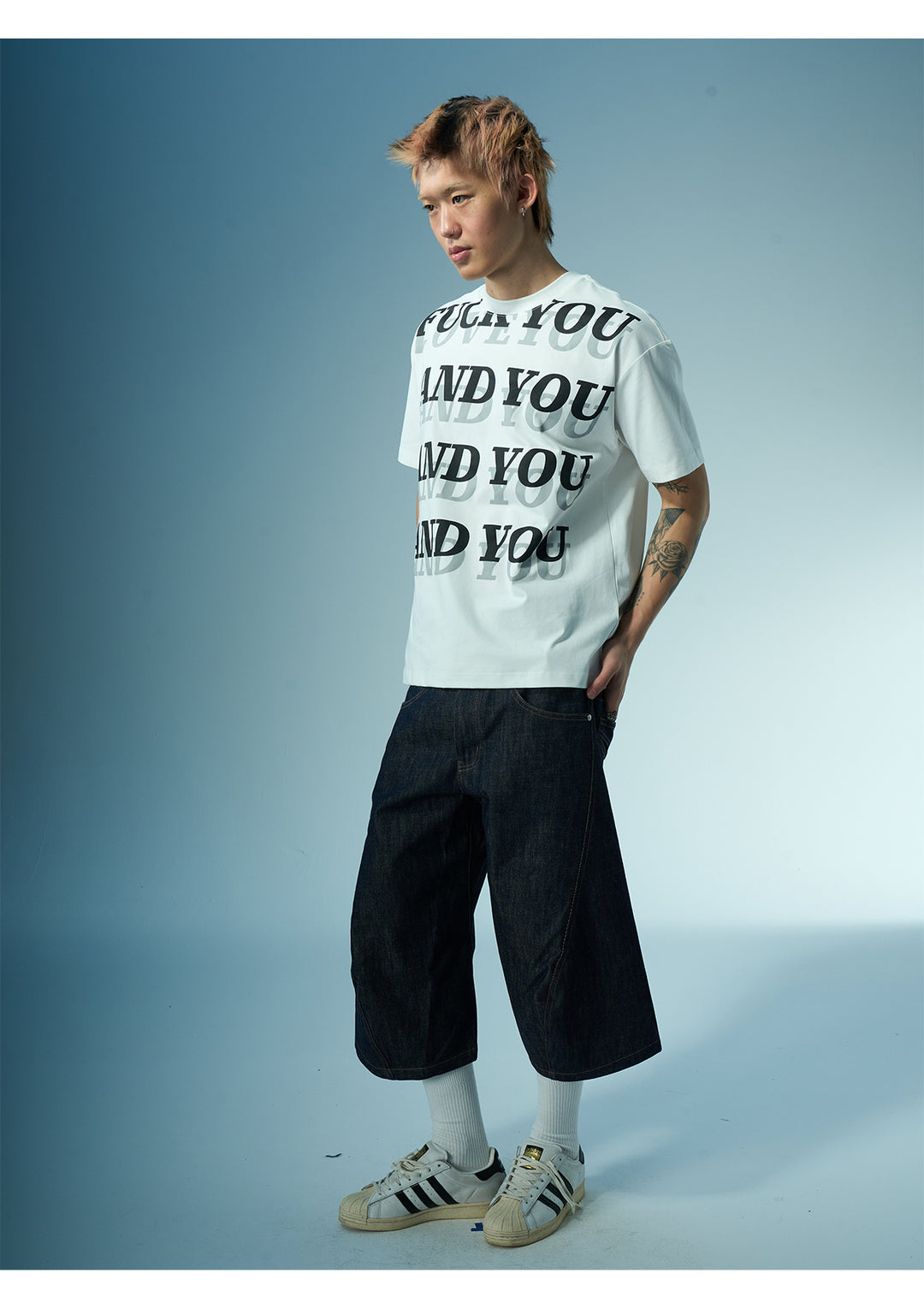 EVILKNIGHT(EK) AND YOU Letter Print Tee | Face 3 Face