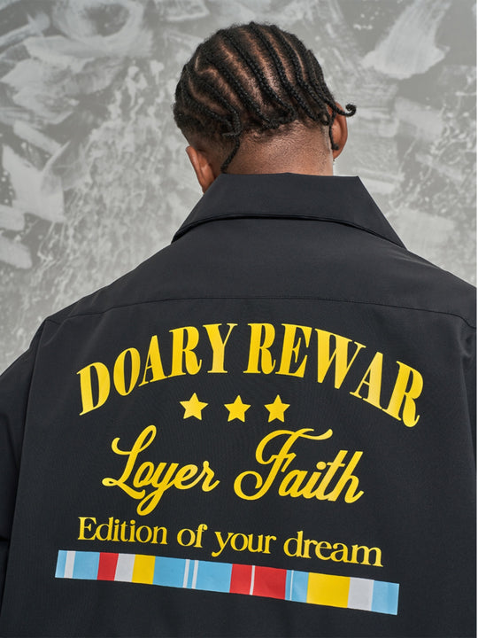 F3F Select Embroidery Windbreaker Police Short Jacket | Face 3 Face