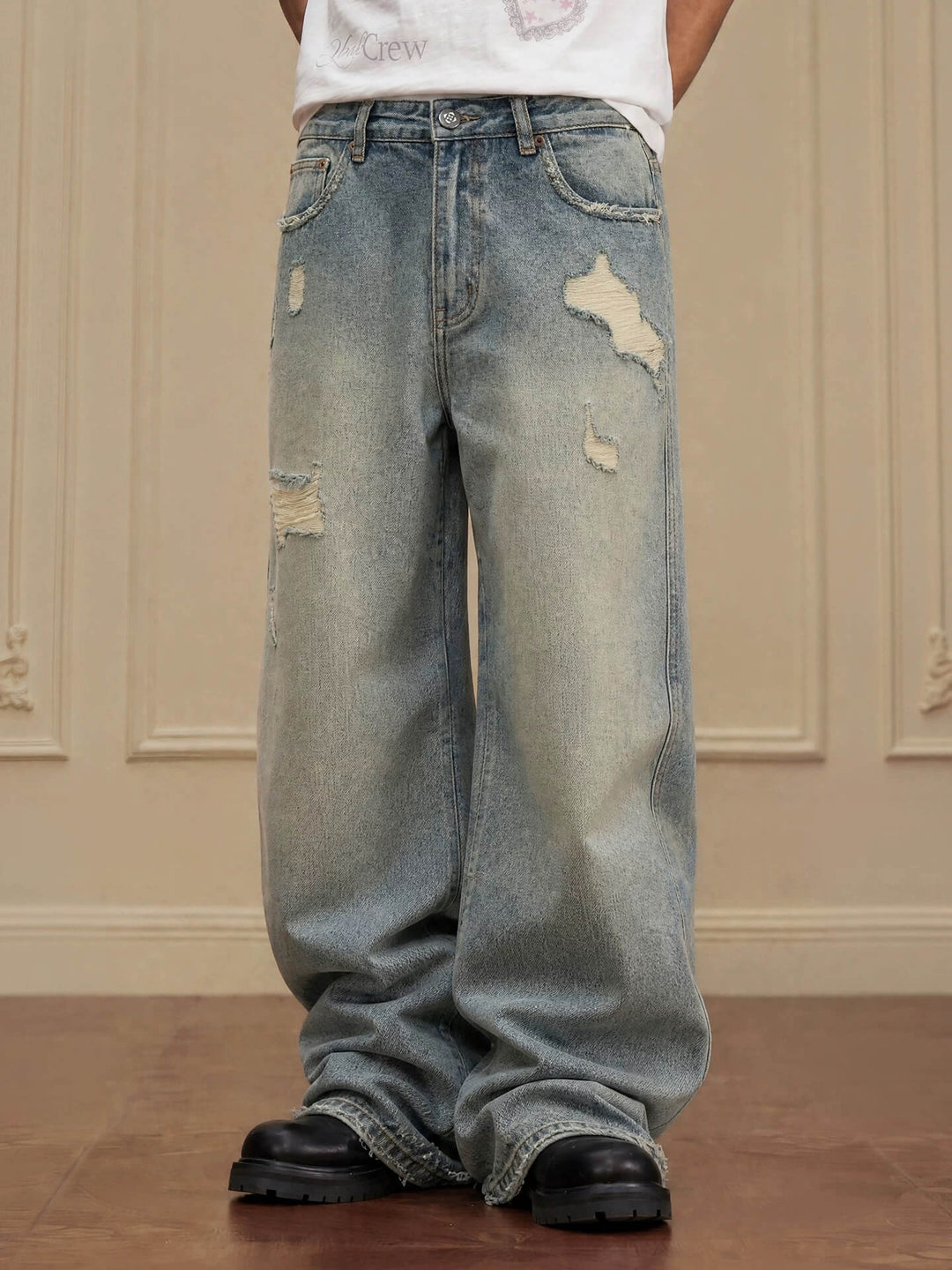 YADcrew Vintage Washed Ripped Jeans | Face 3 Face