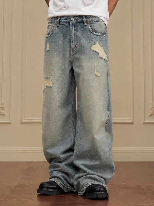 YADcrew Vintage Washed Ripped Jeans | Face 3 Face