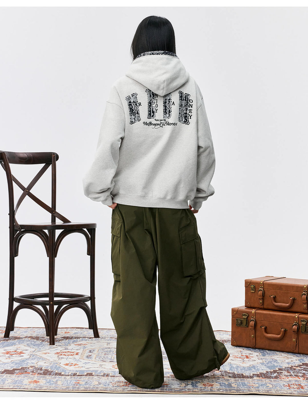 MEDM Ethnic Paisley Patch Embroidered Hoodie | Face 3 Face