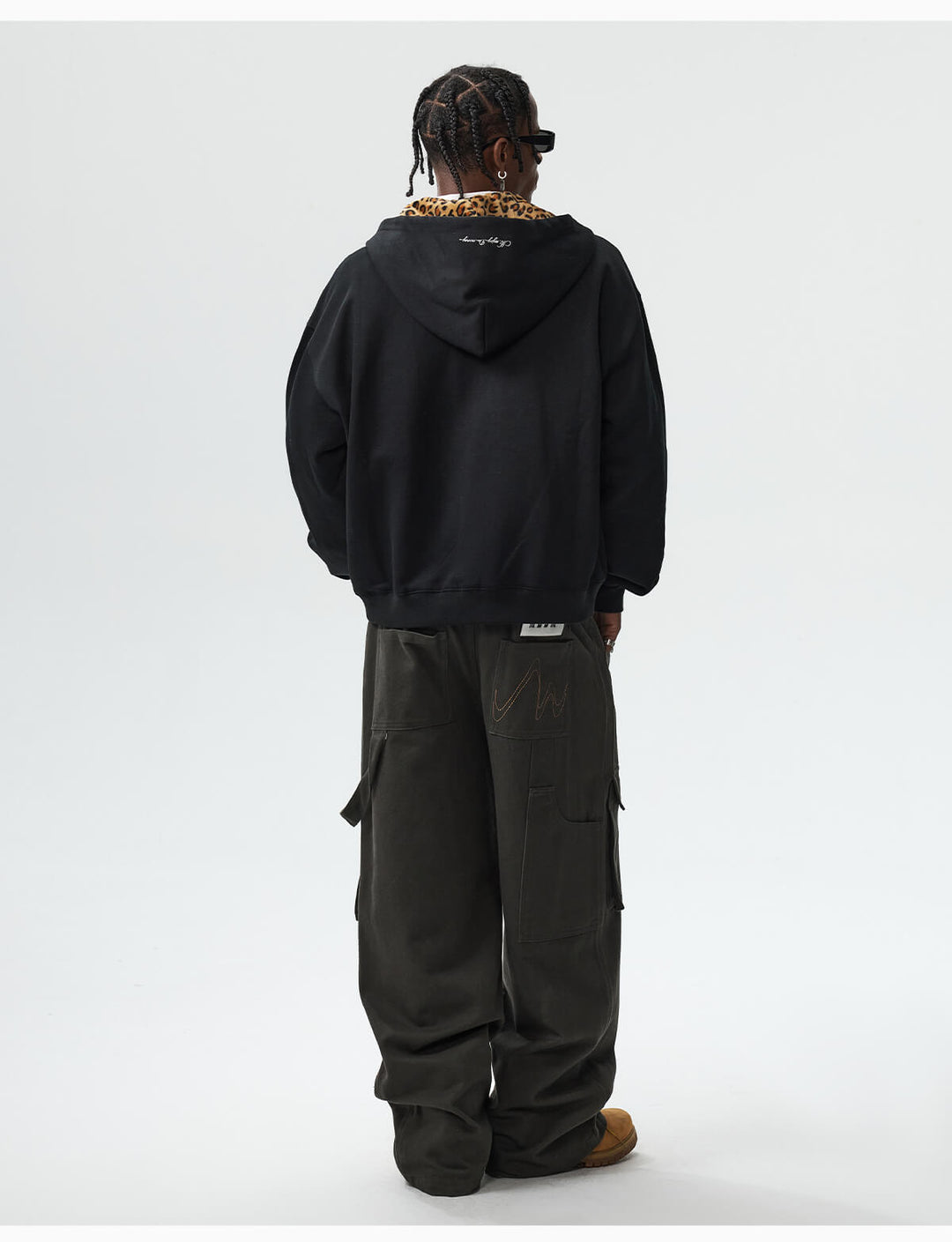 MEDM Leopard Faux Fur Layered Zip Up Hoodie | Face 3 Face