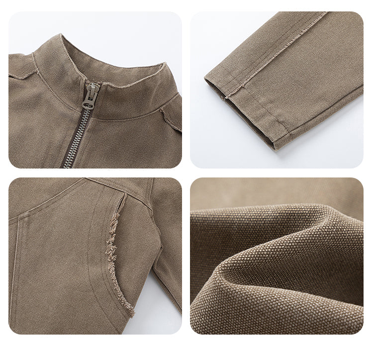 F3F Select Washed Denim Motorcycle Jacket | Face 3 Face