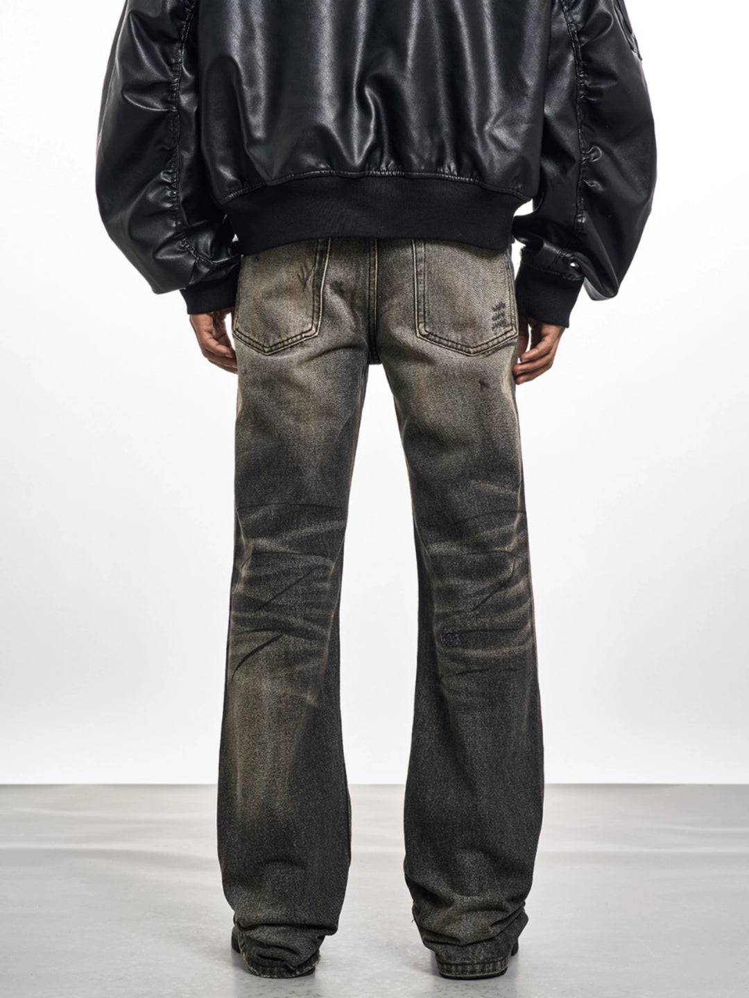 F3F Select Washed Hole Patch Black Gray Jeans | Face 3 Face