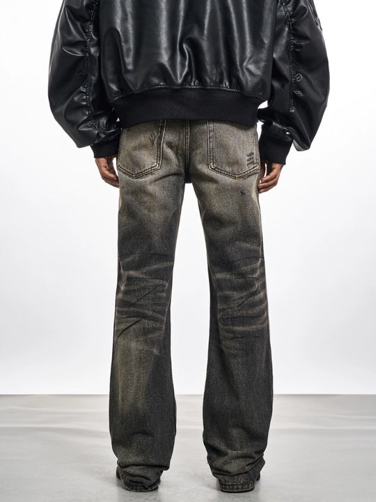 F3F Select Washed Hole Patch Black Gray Jeans | Face 3 Face