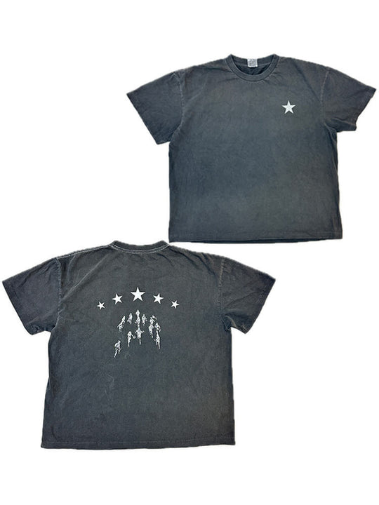 LIBERAFIT Star Graphic Vintage Dyed Distressed Tee | Face 3 Face