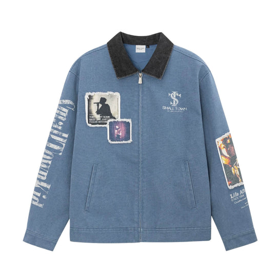 Small Town Kid Music Patch Washed Canvas Work Jacket | Face 3 Face