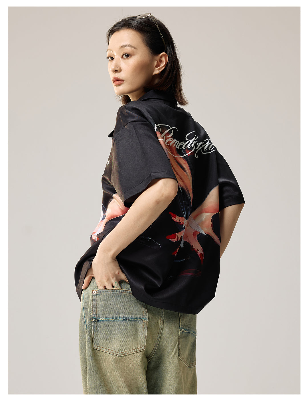 Remedy Finger and Wine Glass Full Print Short Sleeve Cuban Shirt | Face 3 Face