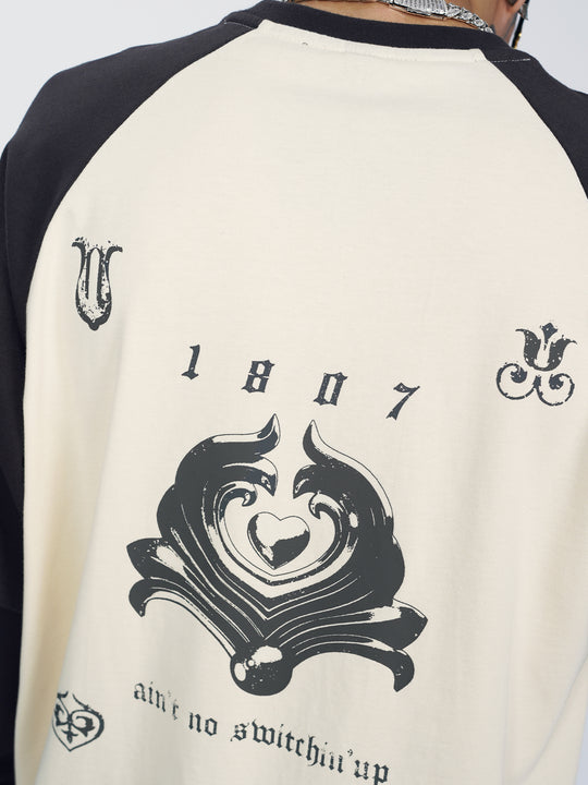 1807 Contrast Color Raglan Long Sleeve Tee  | Face 3 Face