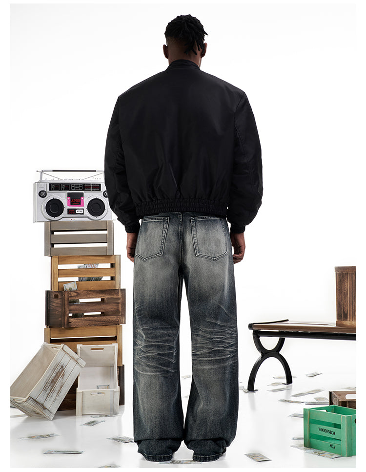 F3F Select Dark Navy Washed Baggy Jeans | Face 3 Face