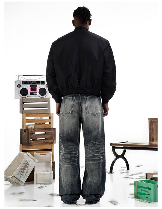 F3F Select Dark Navy Washed Baggy Jeans | Face 3 Face