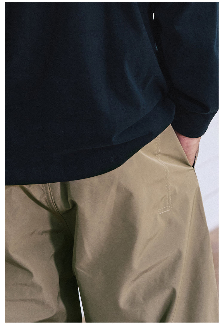 Remedy Pleated Drawstring Nylon Work Pants | Face 3 Face