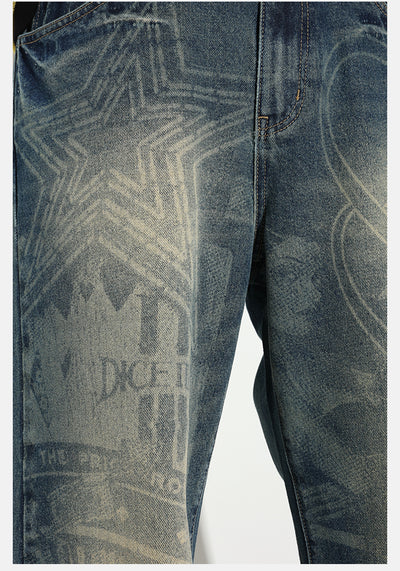 DICETINY Dice Empire Burnt Washed Jeans | Face 3 Face