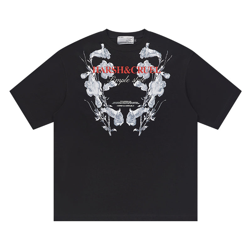 Harsh and Cruel Symmetrical Floral Print Tee