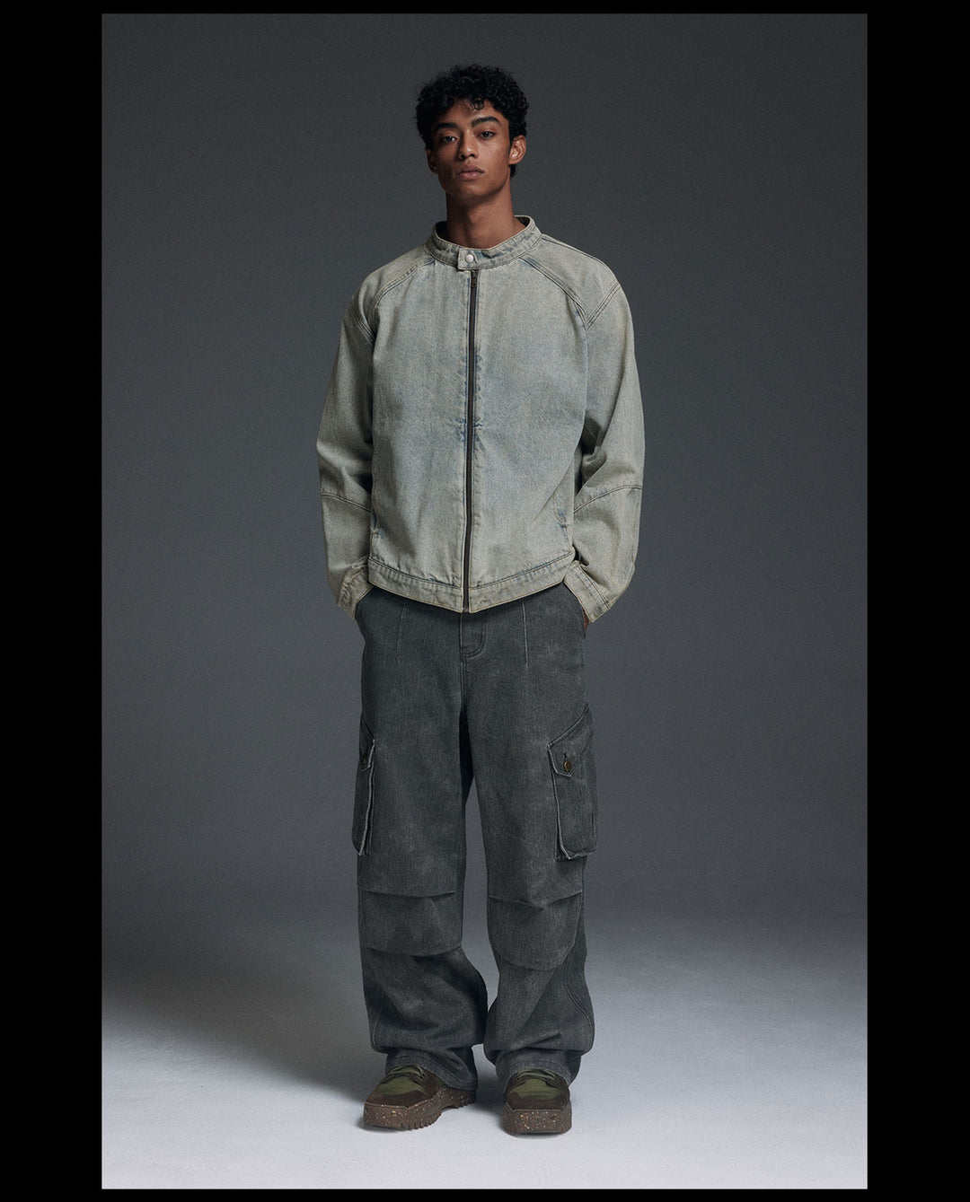 NOVACAM Washed Heavy-Duty Short Work Denim Jacket | Face 3 Face