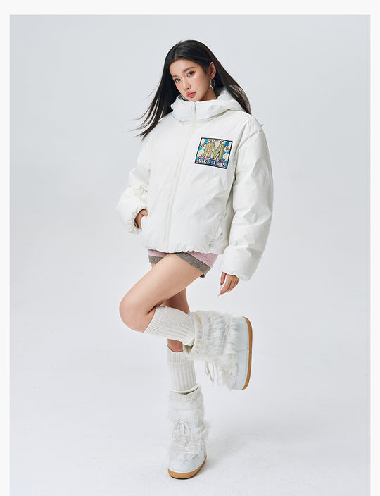 MEDM Angel & Devil Fluffy-Eared Hooded Down Jacket | Face 3 Face