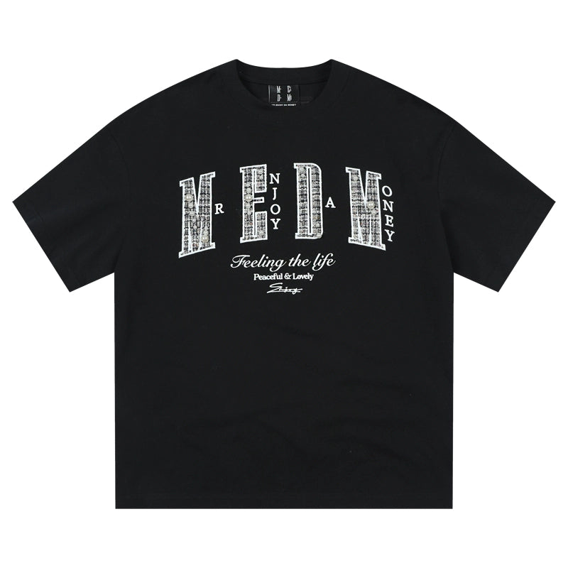 MEDM Patch Embroidered Pearl Tee | Face 3 Face