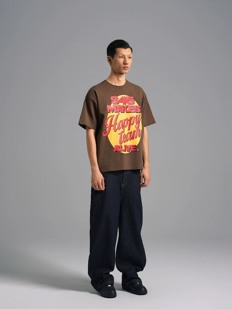 S45 "Happy Team" Graffiti Print Tee | Face 3 Face