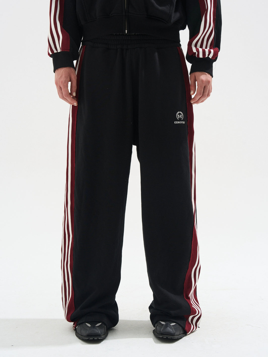 BLIND NO PLAN Striped Patchwork Baggy Sweatpants | Face 3 Face