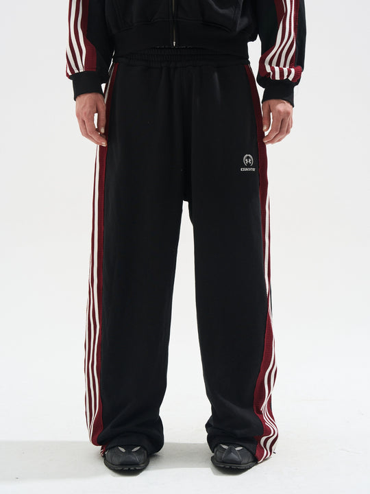 BLIND NO PLAN Striped Patchwork Baggy Sweatpants | Face 3 Face