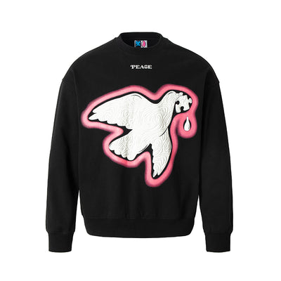 YADcrew Peace Dove 3D Foam Dot Printing Sweatshirt | Face 3 Face