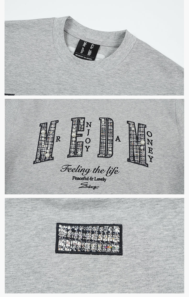 MEDM Patch Embroidered Pearl Tee | Face 3 Face