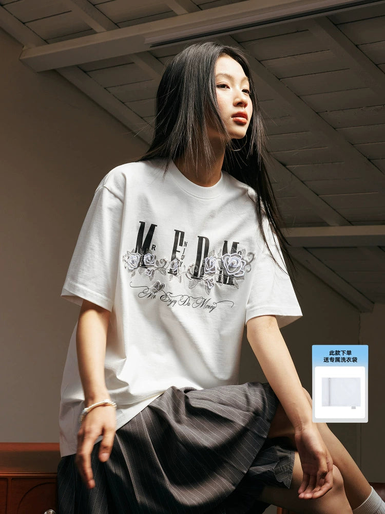 MEDM Beaded Rose Embroidery Logo Tee | Face 3 Face