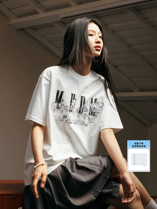 MEDM Beaded Rose Embroidery Logo Tee | Face 3 Face