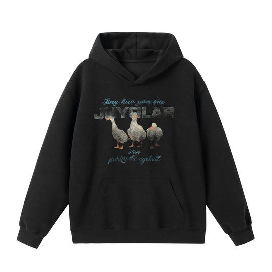 JHYQ Vintage Lucky Duck Print Hoodie | Face 3 Face
