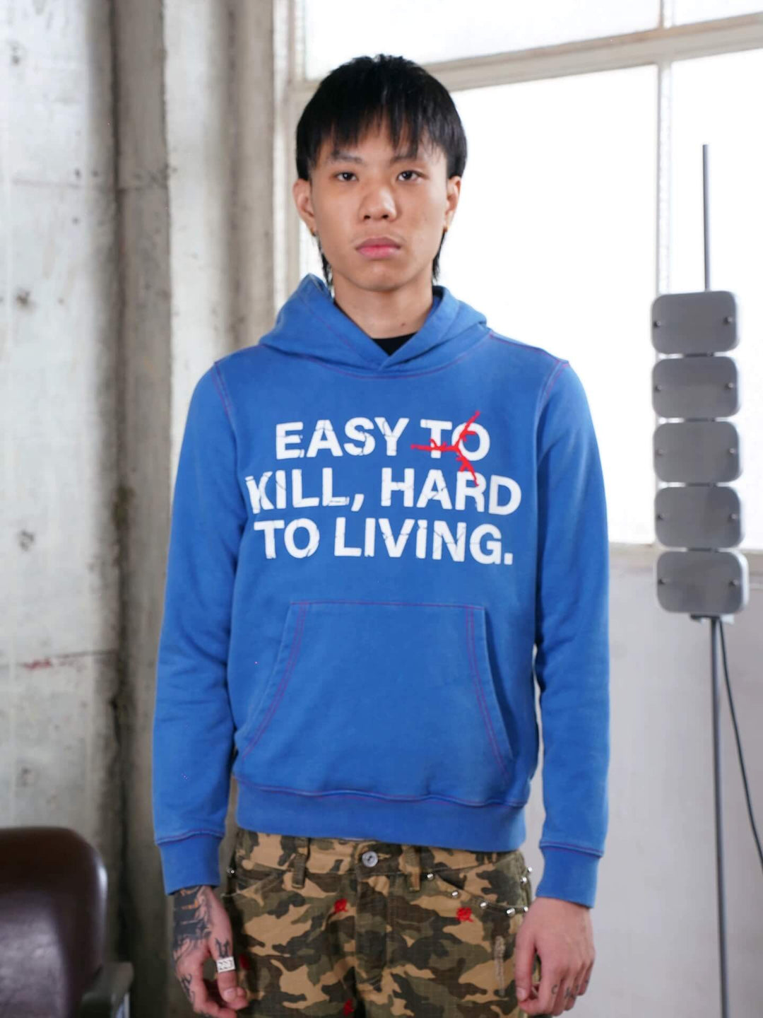 TGFCLUB Easy To Kill Hard To Living Print Slim Fit Hoodie | Face 3 Face