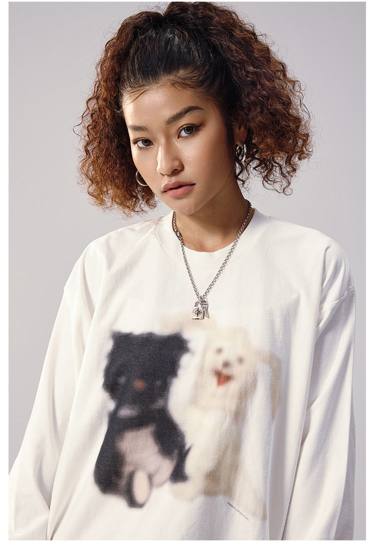Remedy Puppy Print Long Sleeve Tee | Face 3 Face