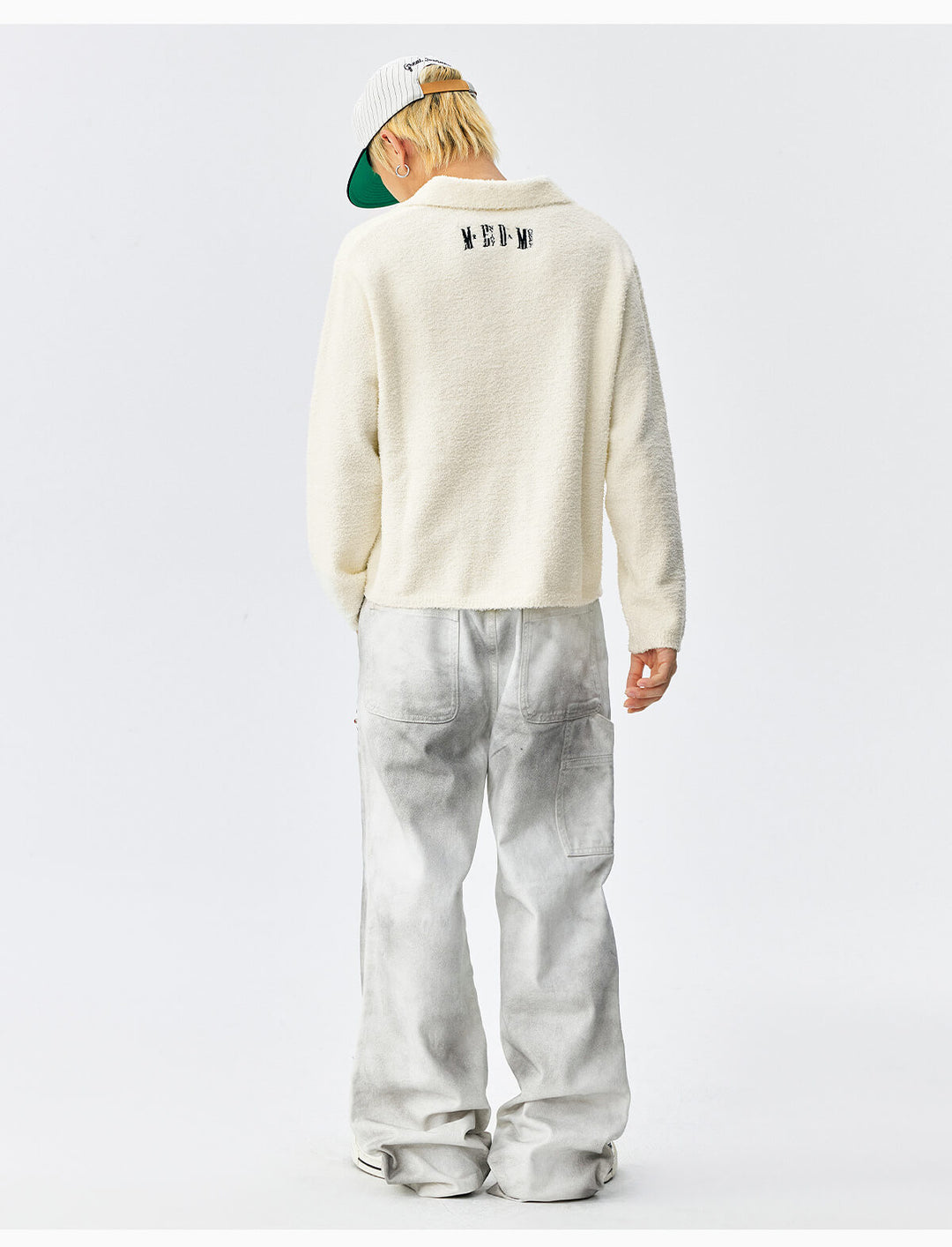 MEDM Coral Fleece Knit Long Sleeve Polo | Face 3 Face