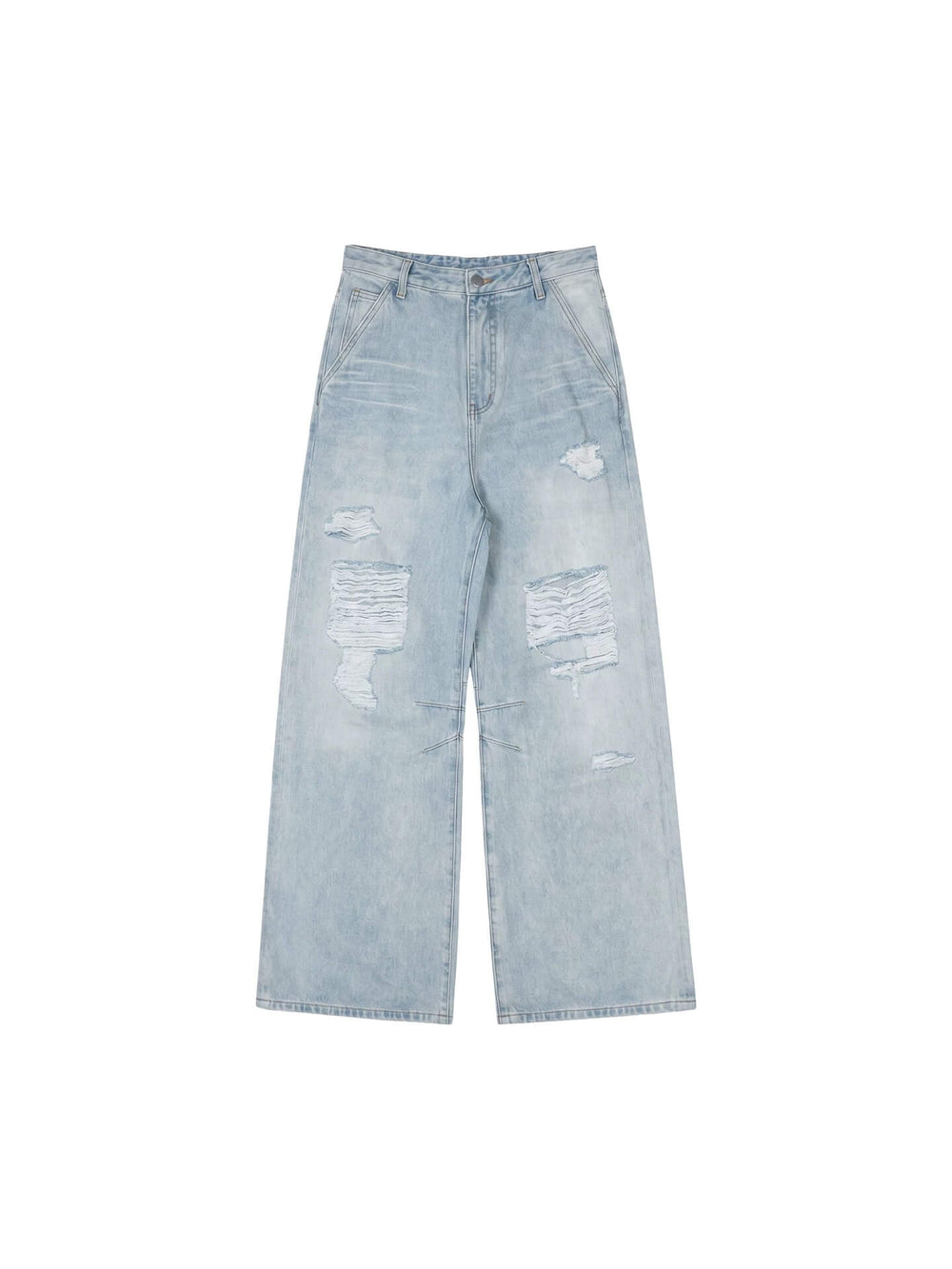 1807 Light Blue Vintage Washed Distressed Jeans | Face 3 Face