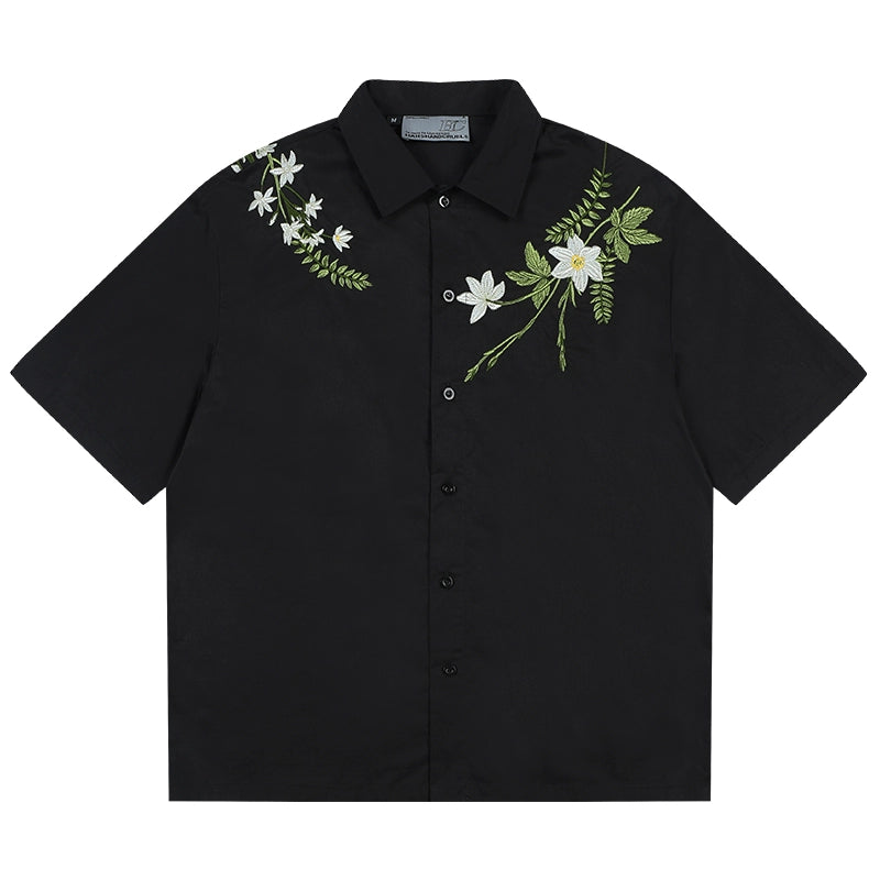 Harsh and Cruel Floral Embroidered Cuban Shirt | Face 3 Face