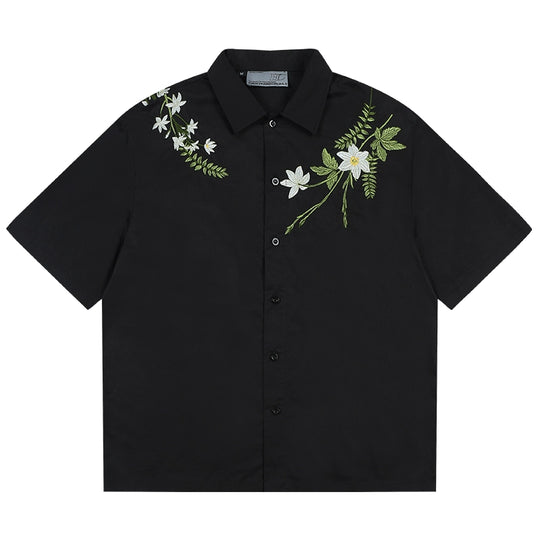 Harsh and Cruel Floral Embroidered Cuban Shirt | Face 3 Face